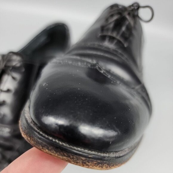VTG Hanover Sheppard Signature Wingtip Black Leather Shoes Men’s 9.5 USA 5712